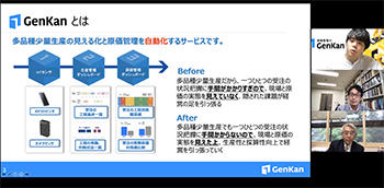 事業概要を紹介する曽根さん